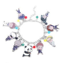 Pulsera con dijes de Jujutsu Kaisen, brazalete de figura de Yuji Itadori Fushiguro Megumi Kugisaki nobey Gojo Satoru Toge Inumaki, joyería 2024 - compra barato