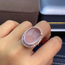 Top Quality Rose Quartz Ring 100% Natural and Real Rose Quartz Ring 925 sterling silver For men or women 2024 - buy cheap