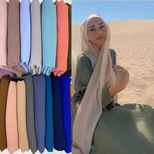 New chiffon hijab women plain bubble chiffon scarf hijab wrap printe solid color shawls headband muslim scarves scarf 86colors 2024 - buy cheap