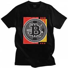 Retro Grunge Bitcoin Tshirt Men's Short Sleeves Pure Cotton Tee Shirt O-neck Graphic T-shirt Blockchain Cryptocurrency BTC Tops 2024 - buy cheap