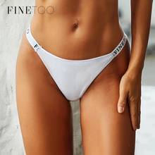 FINETOO Cotton Panties Women Soft Bikini Underwear Female Comfortable Thongs M-XL Sexy Letter Underpants Girls G-Strings 2020 2024 - buy cheap