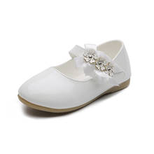 1-7T white little Baby Girls Leather Shoes Girls Kids Flower Princess Shoes Cocktail Party Shoes For Girls Wedding Dress Shoes 2024 - buy cheap