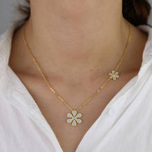 New arrived delicate multi flowers charm necklace pendant bohemian choker paved mini CZ sun flower women charm jewelry gift 2024 - buy cheap