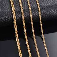 1 piece Gold Color Width 2mm/2.5mm/3mm/4mm/5mm/6mm Rope Chain Necklace/Bracelet For Men Women Stainless Steel Chain Necklace 2024 - buy cheap