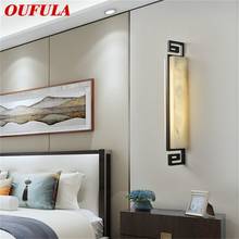 Oufula cobre interior arandela luzes dolomite luxo moderno led lâmpada de parede design varanda para casa corredor 2024 - compre barato