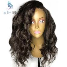Pelucas de cabello humano brasileño ondulado para mujeres negras, pelo de bebé con cierre de encaje frontal, 13x4, prearrancado 2024 - compra barato