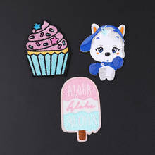 Cartoons Food Popsicle ice cream Bear Embroidered Patches Badge Stick-On DIY Bag Applique Patches Clothing accessories 2024 - buy cheap