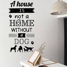 Cartoon Home With Dog Quotes Wall Stickers Animal Lover Home Decoration Accessories For Kids Room Waterproof Wall Art Decal 2024 - buy cheap