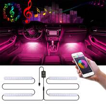 5050 led carro pé luz ambiente lâmpada com usb controle de música remoto sem fio vários modos automotivo interior luzes decorativas 2024 - compre barato