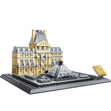 World Famous Architecture Series France Louvre Museum Seine River Building Blocks Bricks Classic City Skyline Model Kids Toys 2024 - buy cheap