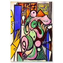 Modern Abstract Famous Picasso Oil Painting Reproduction Canvas Art 100% Hand-painted No Frame Canvas Wall Art Colors Artwork 2024 - buy cheap