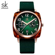 Shengke-Reloj de pulsera de nailon para Mujer, accesorio de cuarzo, relojes femeninos 2024 - compra barato