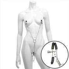 Spread Labia Spreader Straps with Clamps bondage Clamp bell fetish boutique steel chain Breast Folder Flirting Sex Toy for women 2024 - buy cheap