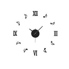 New DIY 3D Clock Acrylic Musical Note Adhesive Wall Clocks Stickers Quartz Clock Needles Modern Home Decor Relogio De Parede 2024 - buy cheap