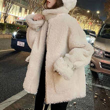 Women Winter Faux Fur Warm Jackets Coats Vintage Loose Female Teddy Bear Coats Casual Street Lady Pocket Thick Outwears 2024 - buy cheap