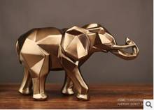 Adorno Fengshui, elefante de corte dorado, resina ornamento artesanía para el hogar, estatua decorada, esculturas, decoración creativa para el hogar 2024 - compra barato