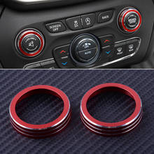 2PCS Inner Dash Console Volume CD Switch Knob Ring Cover Trim Fit for Jeep Grand Cherokee 2014 2015 2016 2017 2018 2019 2024 - buy cheap