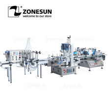 ZONESUN Full Automatic Filling Capping Labeling Machine Production line Oil Hand Sanitizer  Plastic Bottle Liquid Soap Water 2024 - buy cheap