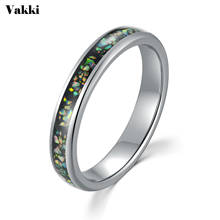 Vakki 4mm aço cor cúpula com aleatório quebrado aobao tungstênio anel de aço anel de casamento bandas para mulher 2024 - compre barato