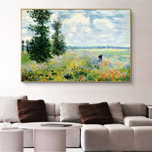 Print Claude Monet Poppies at Argenteui Landscape Oil Painting on Canvas Art Wall Picture Impressionist for Living Room Cuadros 2024 - buy cheap