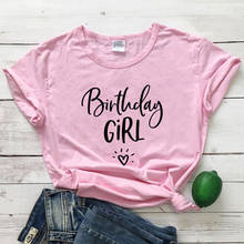 Camiseta estampa de coração para menina, camiseta engraçada feminina manga curta com estampa de coração para aniversário, festa gráfica, camiseta top camiseta 2024 - compre barato