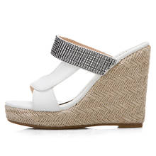 Luxury Women's Slippers Platform Wedge Heels Mules Shoes 2021 Summer Sandals For Women Open Toe High Heels Wedges Shoes Woman 2024 - buy cheap