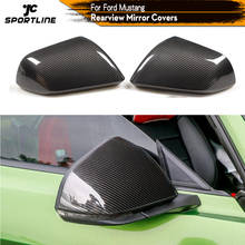 Carbon Fiber Car Rear Review Mirror Cover Caps Add On Style No Turn Signal for Ford Mustang Coupe 2-Door 2015 - 2017 2024 - buy cheap