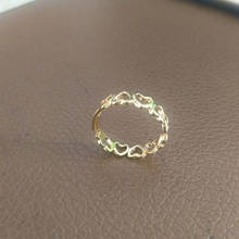 Регулируемое Открытое кольцо в форме сердца золотого цвета с отверстиями, милые модные украшения для любимой женщины, молодой девушки, горячие подарки для детей 2024 - купить недорого