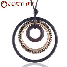 New Arrival Vintage Long Necklace Women with Wood Pendant necklaces & pendants Wholesale Jewelry collares mujer colar choker 2024 - buy cheap