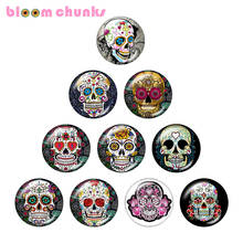 Halloween skull 10pcs mixed 12mm/18mm/20mm/25mm Round photo glass cabochon jewelry  flat back Making findings S3945 2024 - buy cheap