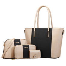 Women Pu Leather Handbags Shoulder Bags Designer 4 Pieces Set Tote Messenger Bags High Quality Fashion Female Crossbody Bag 2024 - buy cheap