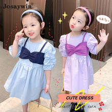 Josaywin 2021 New Summer Dress for Girls Baby Short Sleeve Teenager Kids Dress Casual Party Princess Vestido Clothing for Girls 2024 - buy cheap