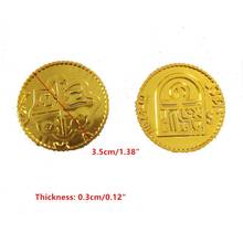 100pcs Pirate Treasure Game Poker Chips Gold Plating Plastic Poker Casino Coin 2024 - buy cheap