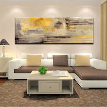 Pôsteres e impressões artísticas para parede, pintura em tela, moderna abstrata dourada e amarela, imagens de arte de parede para sala de estar, decoração de casa 2024 - compre barato