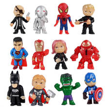 Q-figuras de acción de los vengadores, Mini figuras de los vengadores, Hulk, Thor, juguetes de modelos de superhéroes, regalos para niños, 12 unids/set por Set 2024 - compra barato