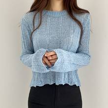 Autumn Women Sweater Long Sleeve Pullover Tops Ladies Knitted V-Neck Sweaters 2024 - buy cheap