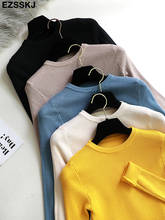 Зимняя одежда, вязаные женские свитера, пуловеры, базовый женский джемпер на весну и осень, облегающий женский свитер, дешевый пуловер с длинным рукавом 2024 - купить недорого