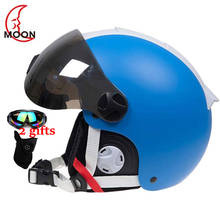 MOON Профессиональный полупокрытый лыжный шлем цельно формованные спортивные мужские и женские зимние лыжные сноубордические шлемы с защитными очками 2024 - купить недорого