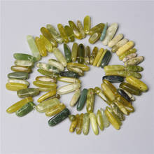 Grama natural, amarelo e turquesa jaspe, miçangas espaçadoras com ponta, contas para fazer joias, acessórios de 15" 2024 - compre barato