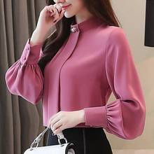 2020 Spring Autumn Women Long Lantern Sleeve Casual Chiffon Blouse Female Work Solid Color White Office Shirts Plus Size 4XL K33 2024 - buy cheap