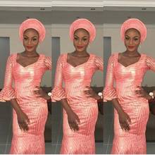 Formal Evening Dress V-Neck Mermaid Prom Dresses Lace Nigerian Women Evening Party Gowns Aso Ebi Robe De Soiree 2024 - buy cheap