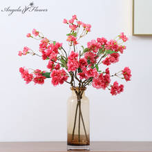 Flores artificiales baratas, ramas de cerezo en flor de seda, flor falsa, decoración del hogar para sala de bodas, plantas en maceta, regalo del Día de San Valentín 2024 - compra barato