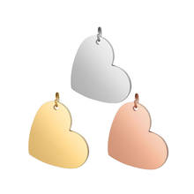 Fnixtar 5pcs/lot Stainless Steel Mirror Polished Heart Metal Charms 20*26mm Pendant for DIY Making Jewelry Bracelet Accessoreis 2024 - buy cheap