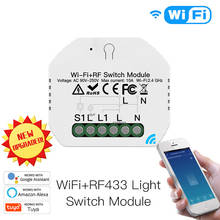 MiNi Wifi Smart Light Switch Diy Breaker Module Smart Life/Tuya APP Remote Control Works With Alexa Echo Google Home 1/2 Way 2024 - buy cheap