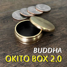 Buddha Okito Box 2.0 + Half Dollar Shell Magic Tricks Stage Close Up Magia Coin Appear Penetrate Magie Illusion Gimmick Props 2024 - купить недорого