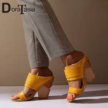 DORATASIA-zapatillas de tacón alto y grueso para mujer, zapatos femeninos de vestir a la moda, de marca novedosa, de verano 2024 - compra barato