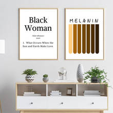 Pintura en lienzo de mujer negra, carteles con cita de definición, impresiones de arte de pared por goteo de melanina para dormitorio, decoración del hogar en blanco y negro sin marco 2024 - compra barato