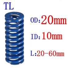 Molde de compressão, carga de luz azul, espiral, estampagem, molde de compressão, diâmetro externo de 20mm, diâmetro interno 10mm, comprimento 20-60mm, 1 peça 2024 - compre barato
