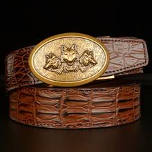 Cinturones de negocios de alta calidad para hombres, Correa automática de diseñador de marca clásica Retro para hombres, cinturones de cuero genuino de lujo, pretina 2024 - compra barato