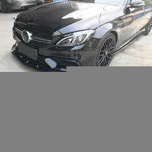 Car Front Lip Spoiler Splitter For Mercedes-Benz C Class W205 2D 4D AMG 2015-2020 Carbon Fiber Front Bumper Lip Chin Guard 2024 - buy cheap